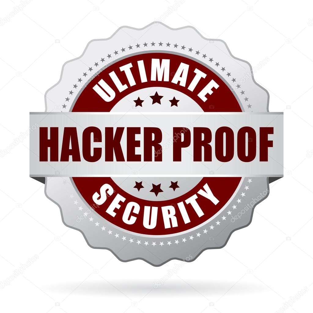 Hacker proof security icon isolated on white background