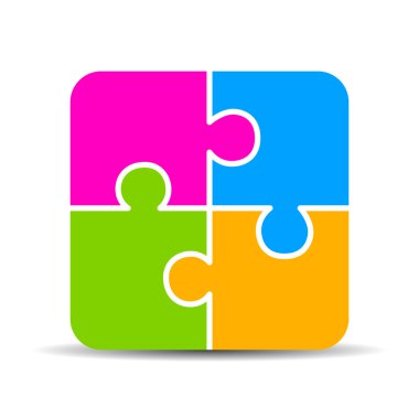 Boş 4 parça puzzle grafik