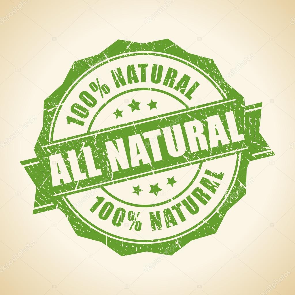 All natural green stamp