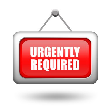 Urgently required sign clipart