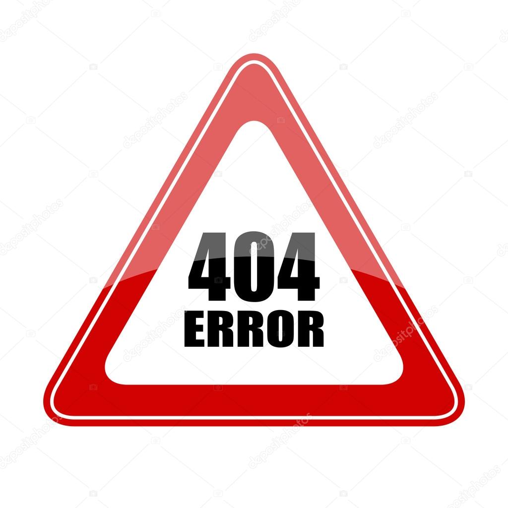 404 error sign isolated on white background