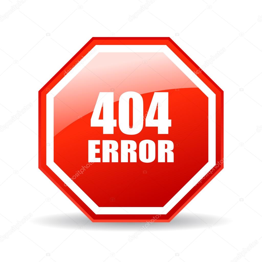 404 error glass icon isolated on white background