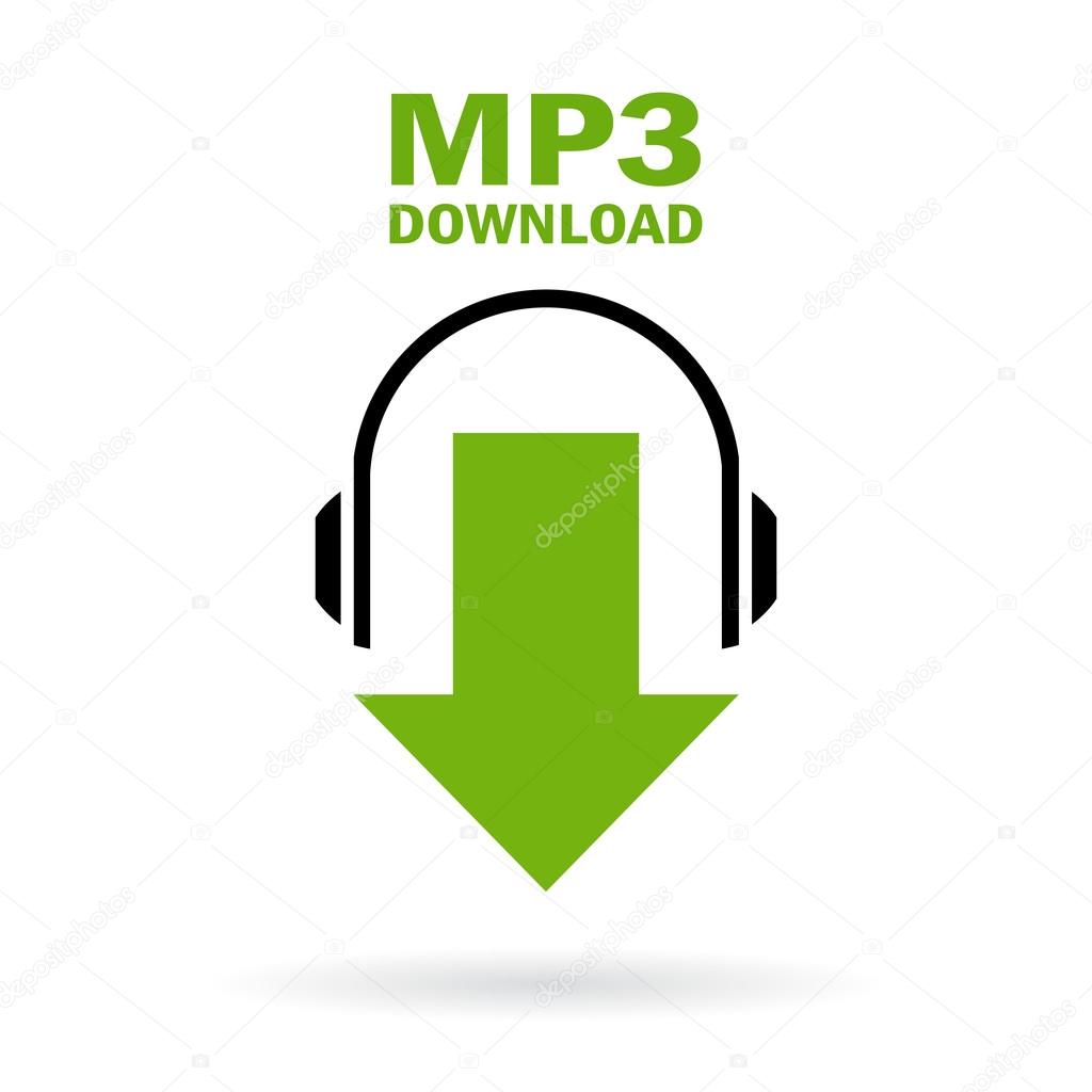 Mp3 download icon isolated on white background