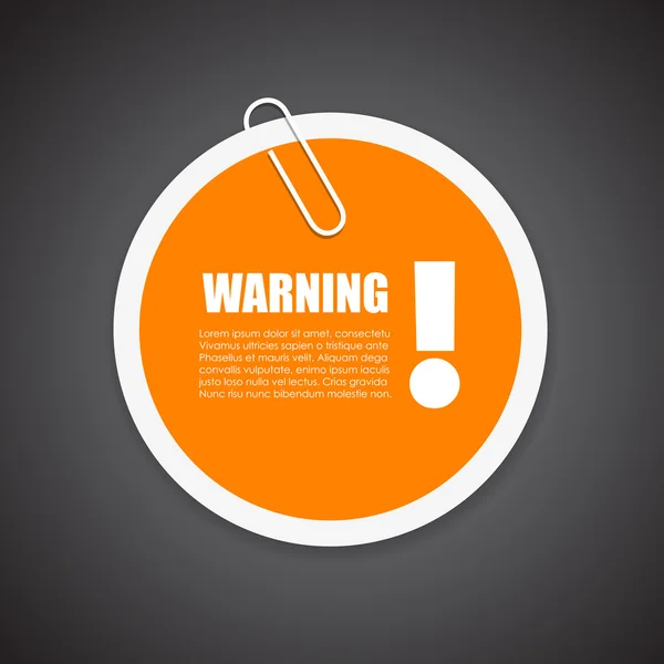 Warning security notice sticker — Stock Vector