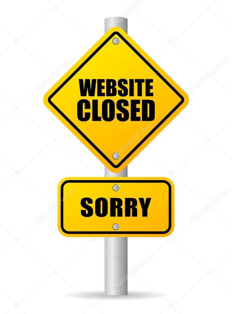 Website closed sign vector illustration isolated on white background