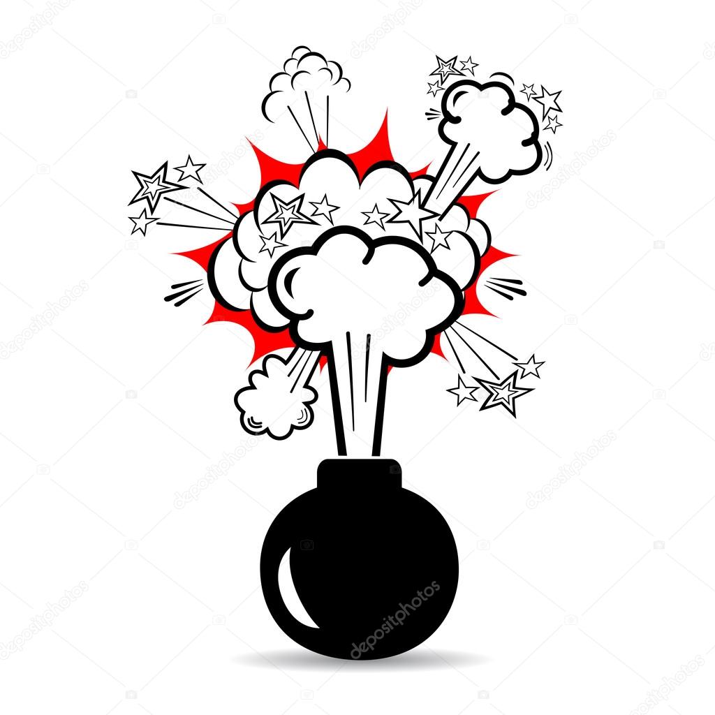 Bomb boom icon vector illustration isolated on white background