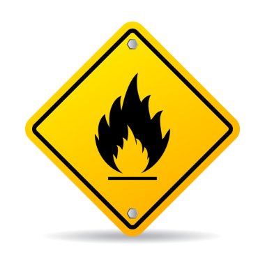 Fire danger warning sign clipart