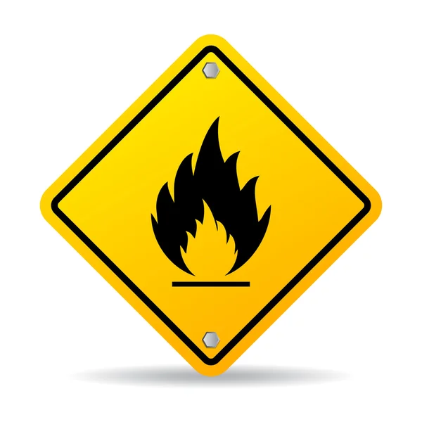 Fire danger warning sign — Stock Vector