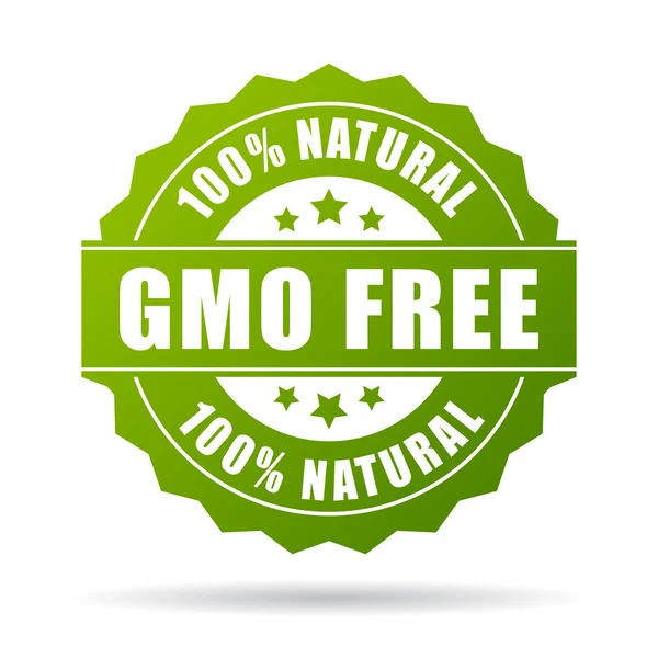 Gmo icono de producto natural libre — Vector de stock