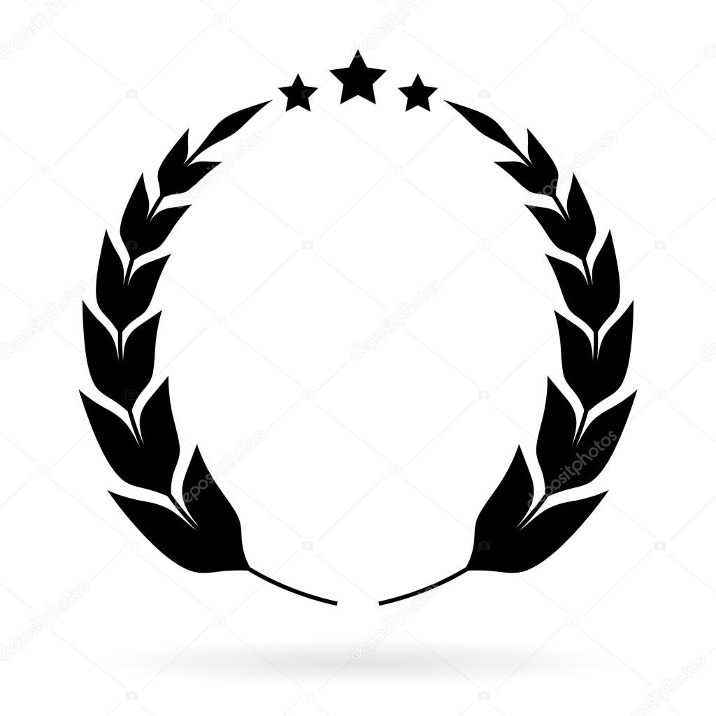 Laurel winner emblem vector illustration isolated on white background