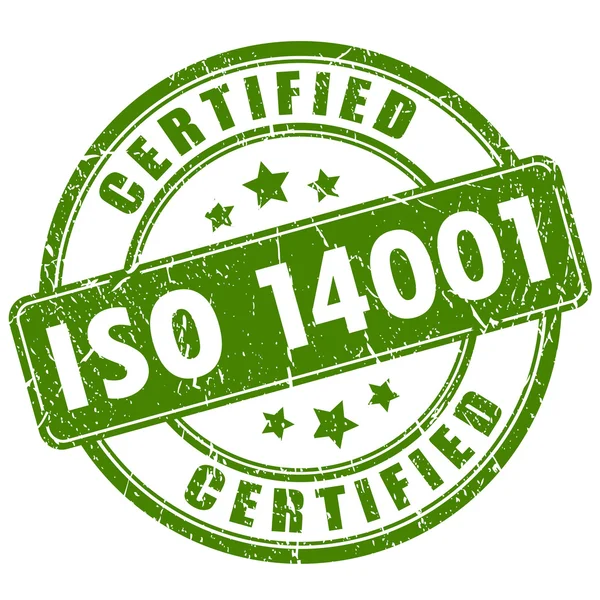 ISO 14001-certifierad stämpel — Stock vektor