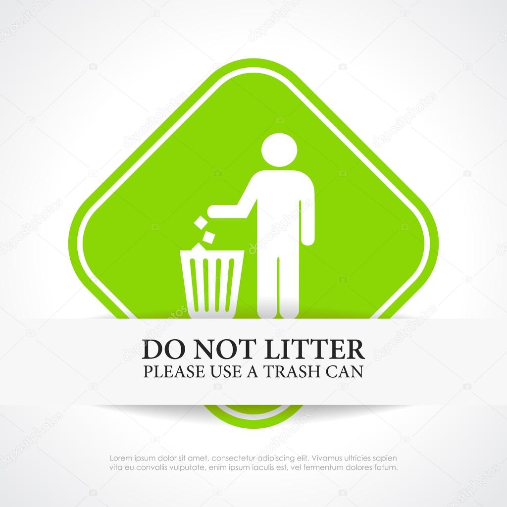 No littering sign vector illustration isolated on white background