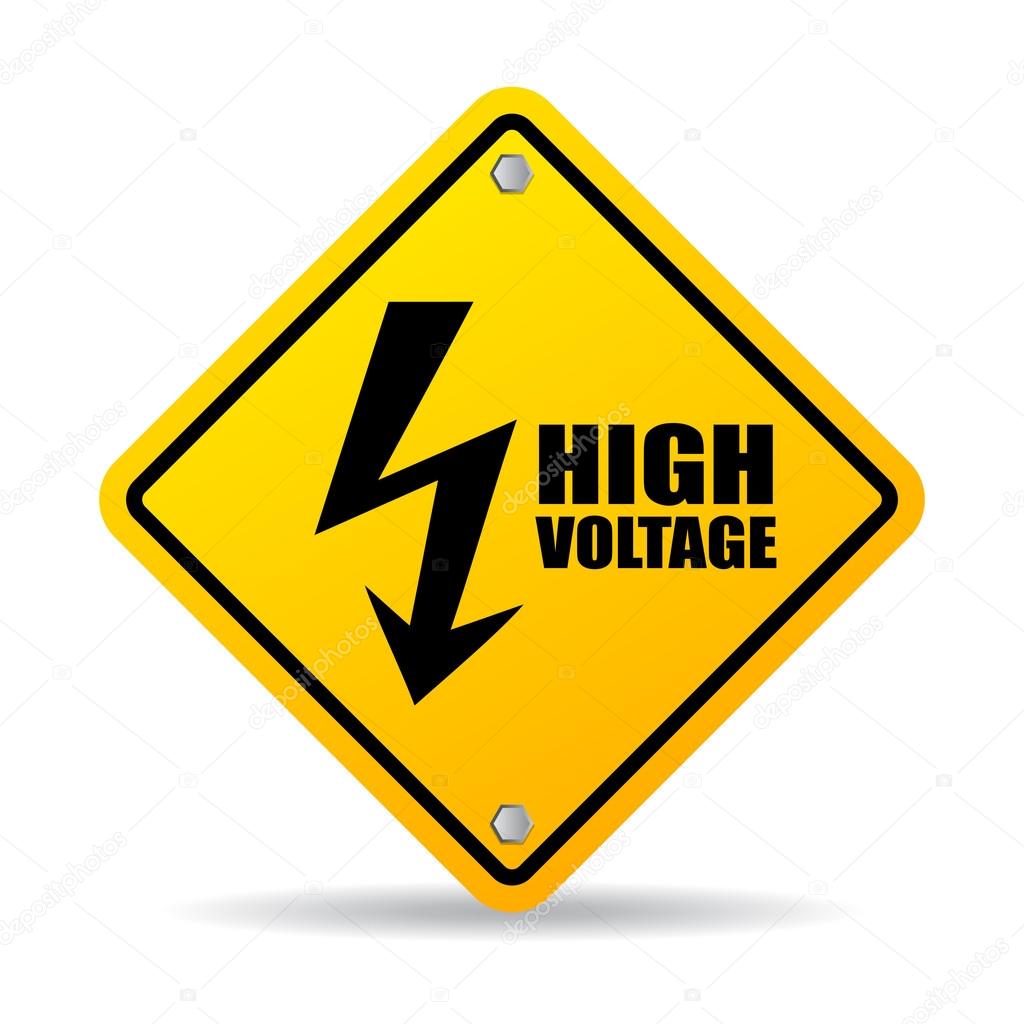 High voltage warning sign