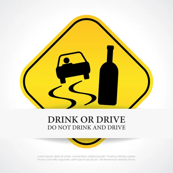 Do not drink and drive sign — Stock Vector