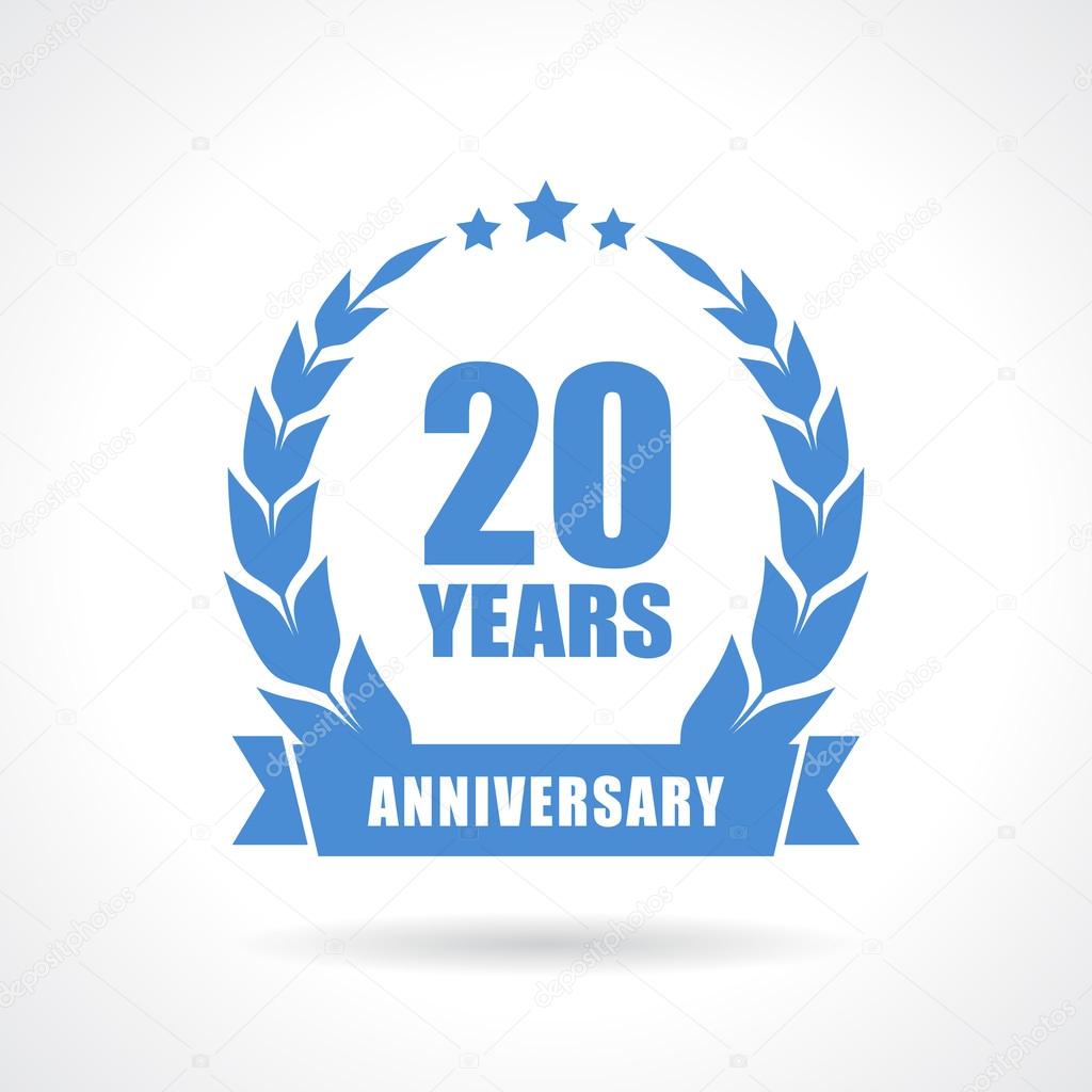 20 years anniversary icon vector illustration isolated on white background