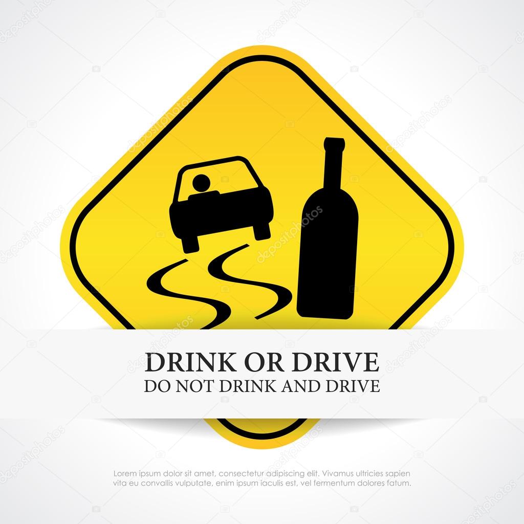Do not drink and drive sign isolated on white background