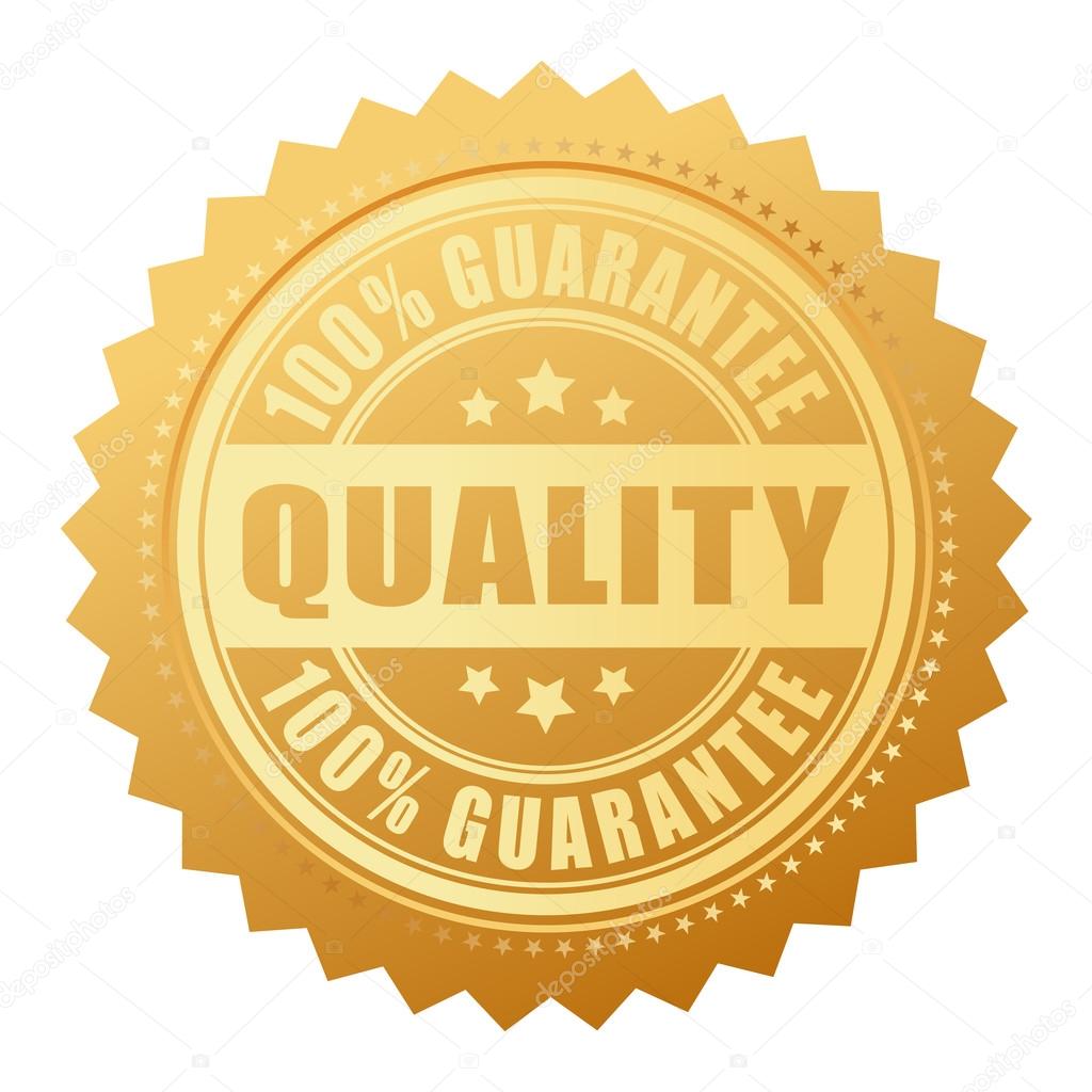 Quality guarantee certificate illustration isolated on white background