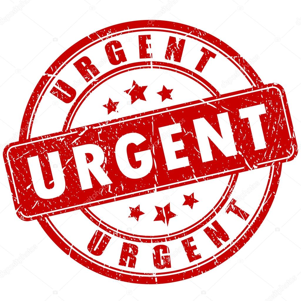 Urgent vector stamp illustration isolated on white background