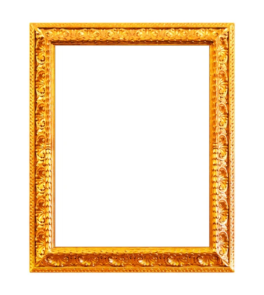 Gold carving frame isolated on white — Stock Photo, Image