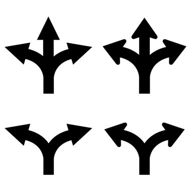 Two and three way arrows clipart