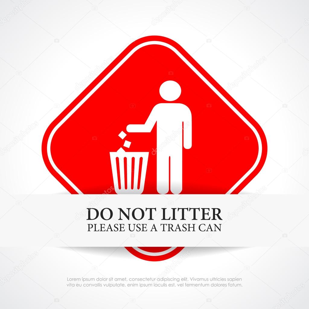 Do not litter red sign vector illustration isolated on white background