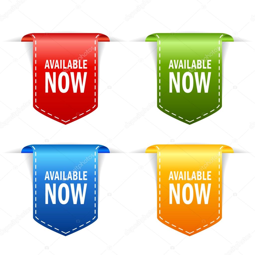 Available now icons set vector illustration isolated on white background