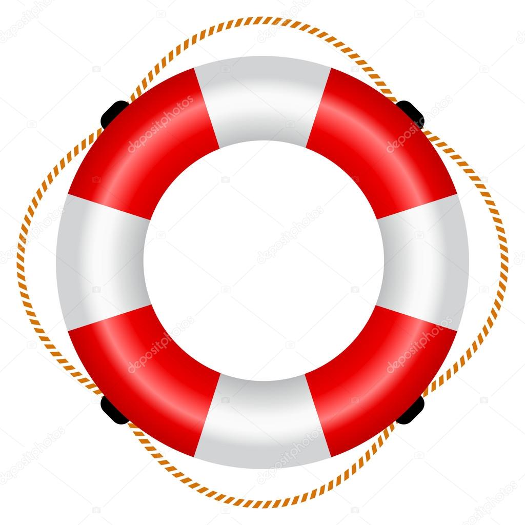 Life raft red icon vector illustration isolated on white background