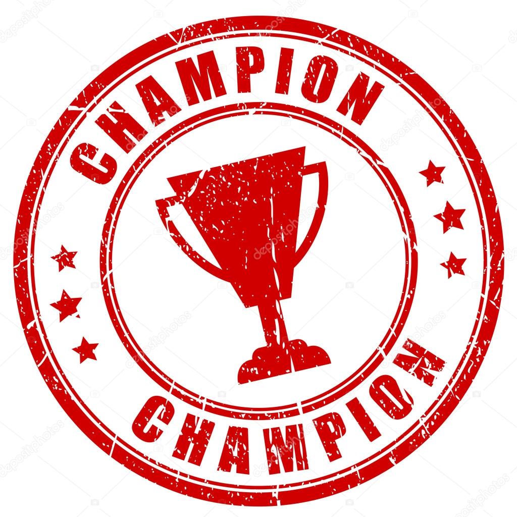 Champion rubber stamp vector illustration isolated on white background