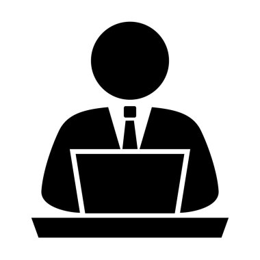 Person using computer clipart