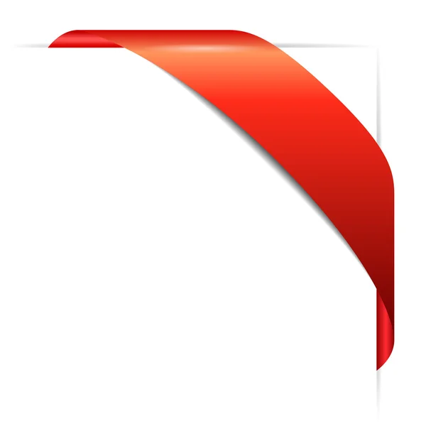 Ruban d'angle rouge — Image vectorielle