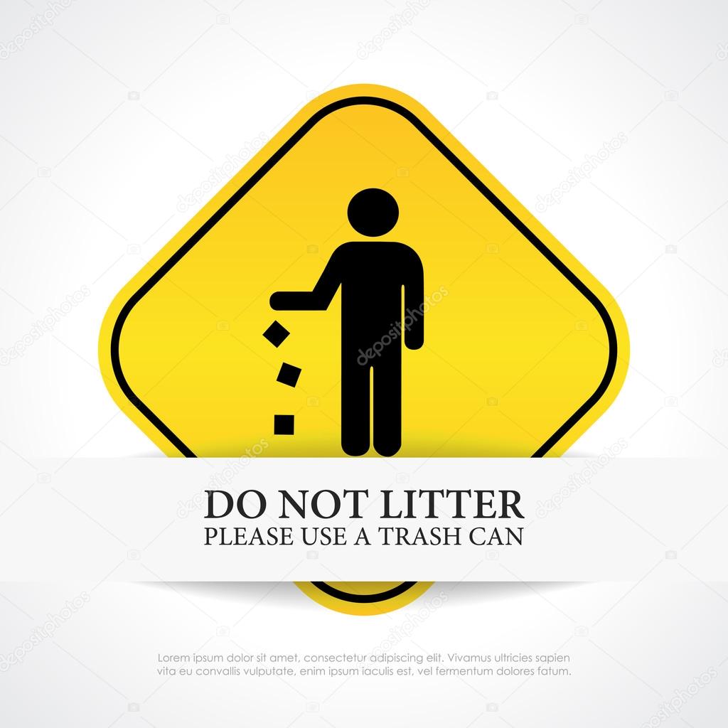 No littering sign vector illustration isolated on white background