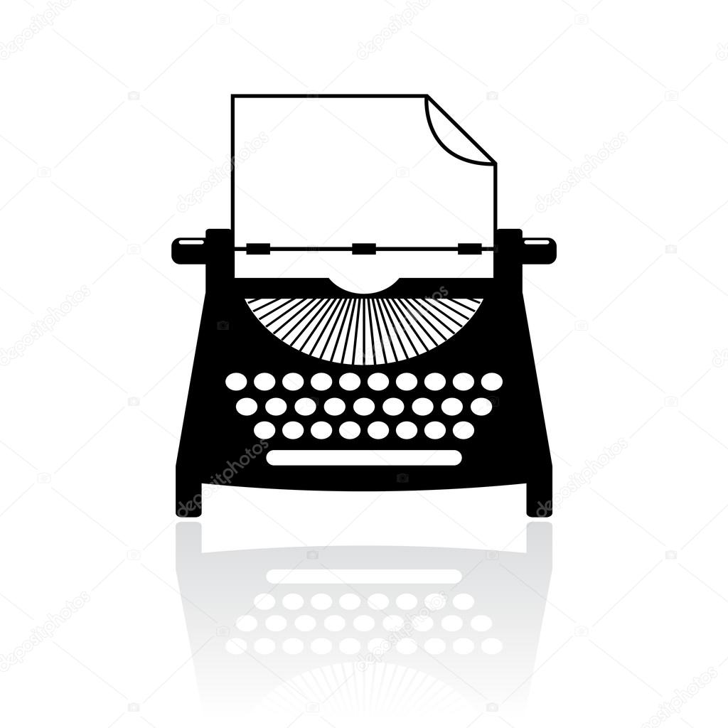 Type writer vector icon vector illustration isolated on white background