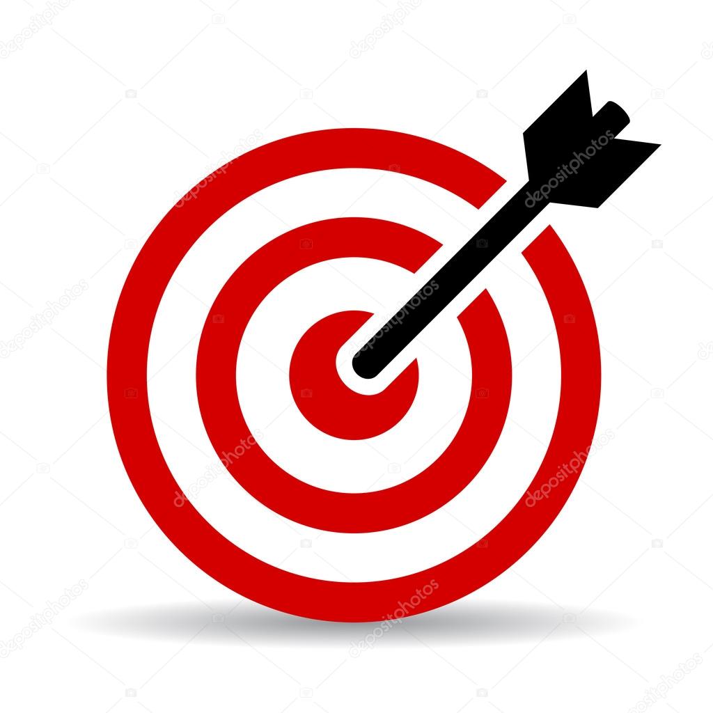 Red goal icon vector illustration isolated on white background