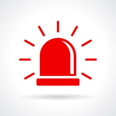 Red flashing light icon clipart