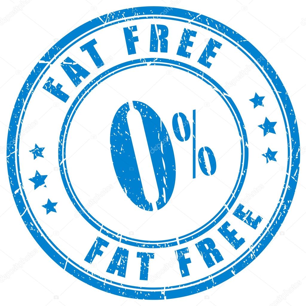 Fat free rubber vector stamp isolated on white background
