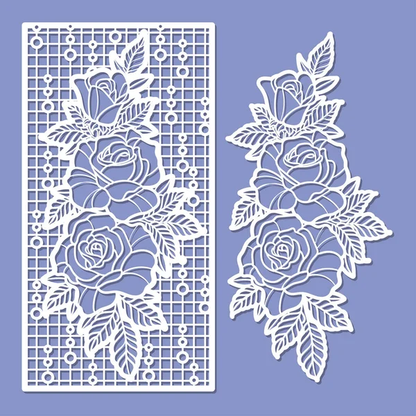 Decorative element with roses. For cutting from any material. Vector — Stock Vector