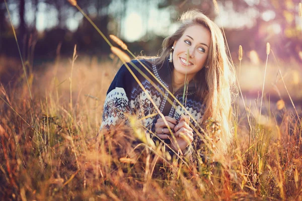 Beautiful smiling woman with carefree expression Stock Image