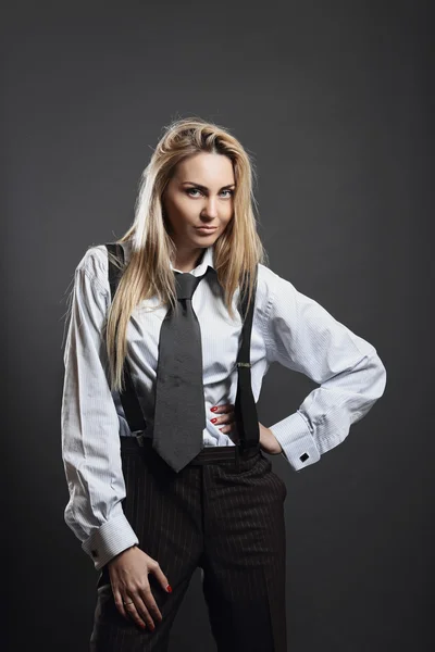 Beautiful woman in business suit — Stock Photo, Image