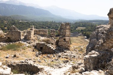Tlos antik şehrinin kalıntıları. Fethiye, Türkiye.
