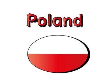Polonya bayrağı ve Polonya 'nın harfi, vektör illüstrasyonu