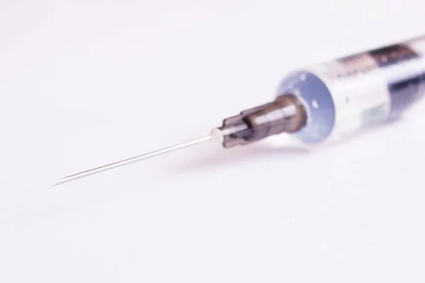 Syringe Close White Background Medicine Stock Image