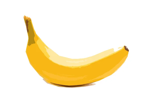 Ilustração Abstrata Banana Amarela Brilhante Isolada Sobre Fundo Branco — Fotografia de Stock