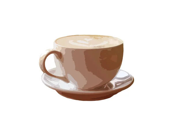 Abstrakte Darstellung Einer Tasse Kaffee Isoliert Auf Weißem Hintergrund — Stockfoto