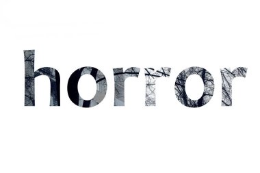 Beyaz arka planda izole edilmiş ağaç dallarından gelen dehşet verici sözler.