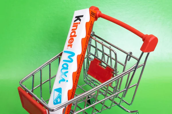 Belarus Novopolotsk May 2021 Kinder Maxi Trap Cart Close — стокове фото