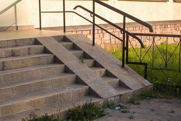 Steg Och Ramp Gatan Bland Gräset Närbild — Stockfoto