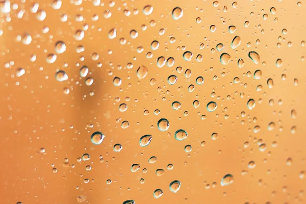 Raindrops Glass City Background Close — Stock Photo, Image