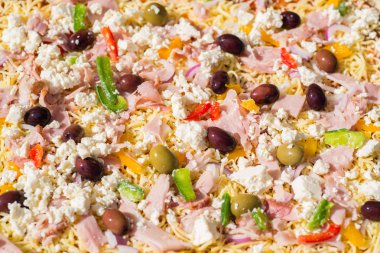 iyi bir pizza için malzemelerin yakın çekim