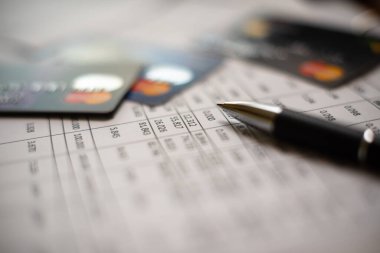E-ticaret konsepti. Banka hesap raporu