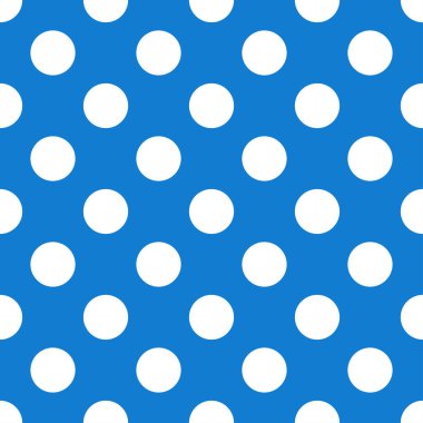 Mavi arkaplan üzerinde beyaz daireler olan kusursuz desen